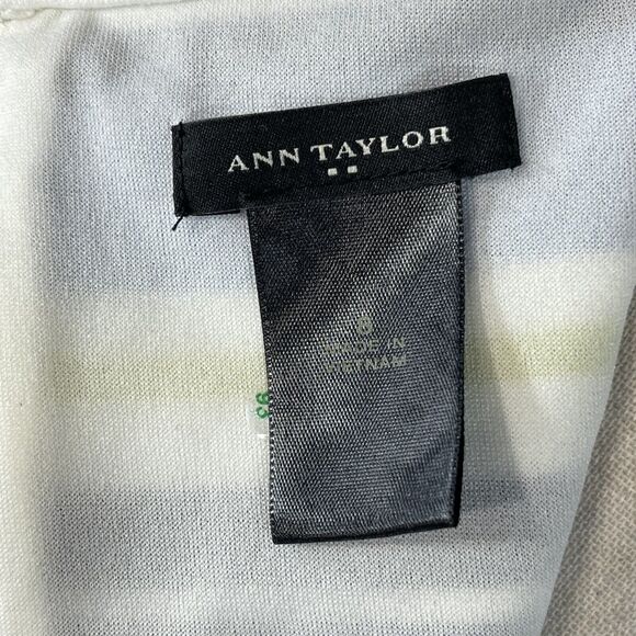 Ann Taylor SZ 8 Bodycon Dress Striped Sleeveless Stretch V-Neck Rear Zipper - Picture 7 of 9